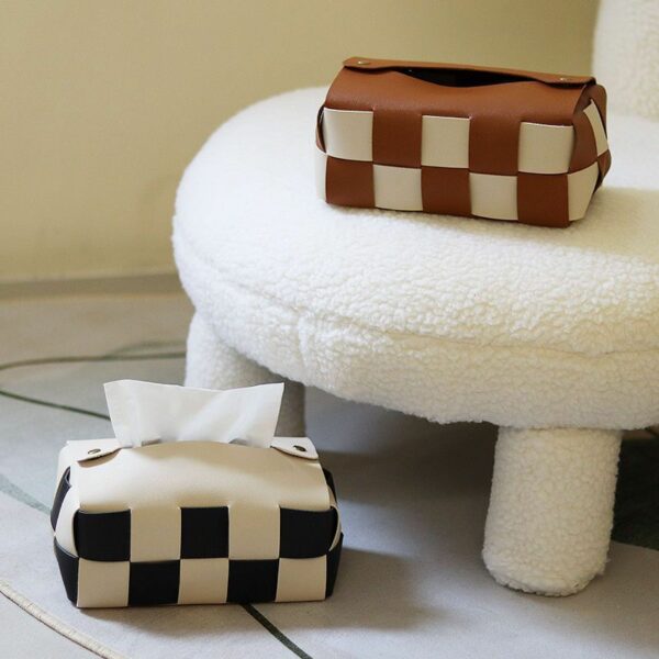 Hand-Woven Leather Napkin Box