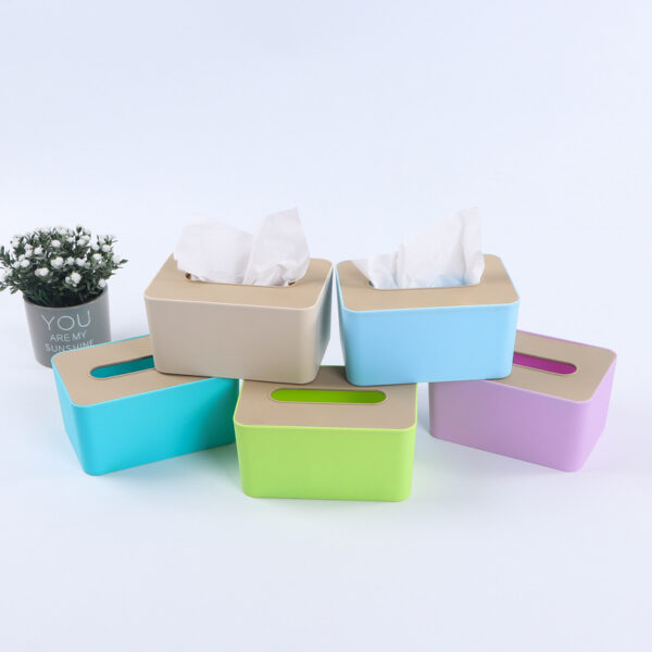 Solid Color PP Plastic Storage Napkin Box