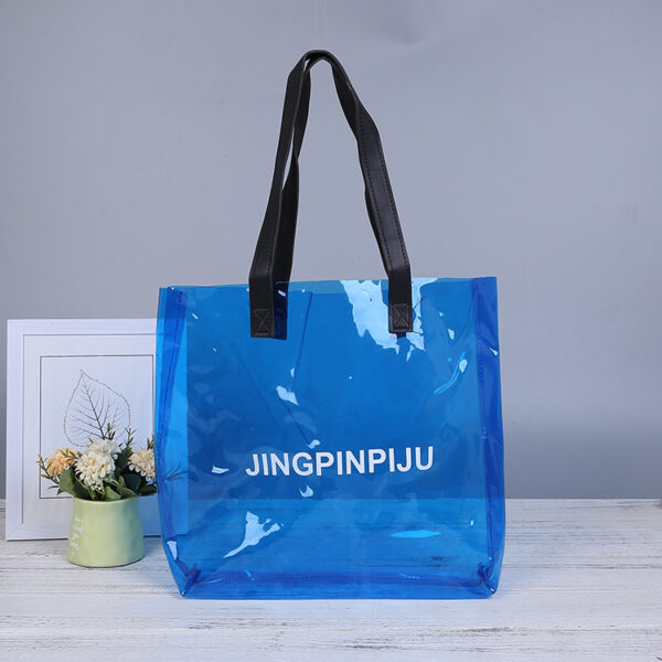 PVC Clear Tote with Leather Handle