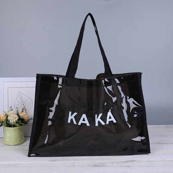 Custom PVC Clear Waterproof Black Tote Bag