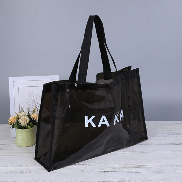 Custom PVC Clear Waterproof Black Tote Bag