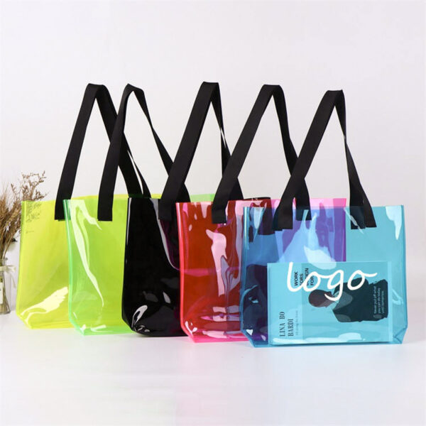 Custom Size PVC Handbag Clear Waterproof Tote Bag