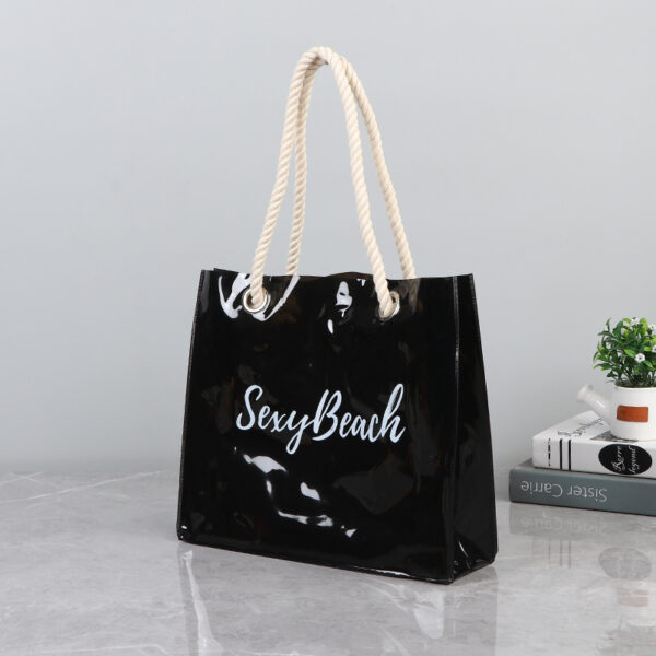 Custom PVC Clear Waterproof Colorful Tote Bag with Cotton Rope Handle