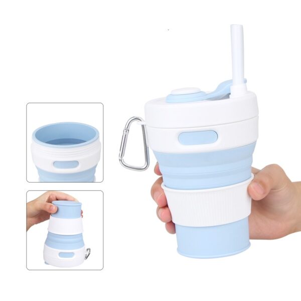 Foldable Silicone Strawing Water Bottle