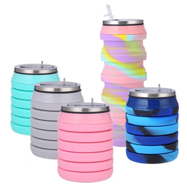 Multicolor Silicone Outdoor Foldable Water Bottle