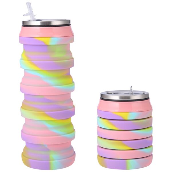 Multicolor Silicone Outdoor Foldable Water Bottle