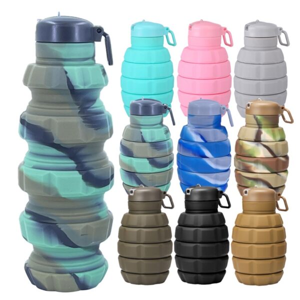 Custom Multicolor Portable Silicone Folding Water Bottle