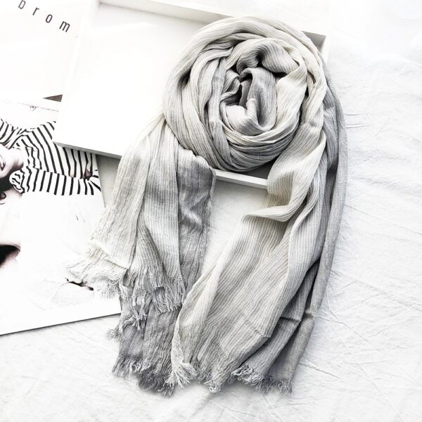 Striped Cotton Linen Scarf