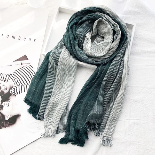 Striped Cotton Linen Scarf