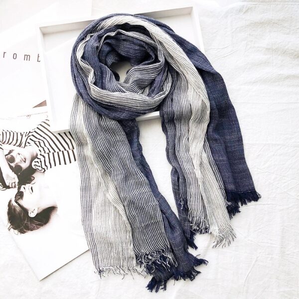 Striped Cotton Linen Scarf