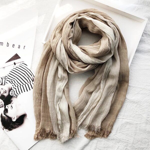 Striped Cotton Linen Scarf