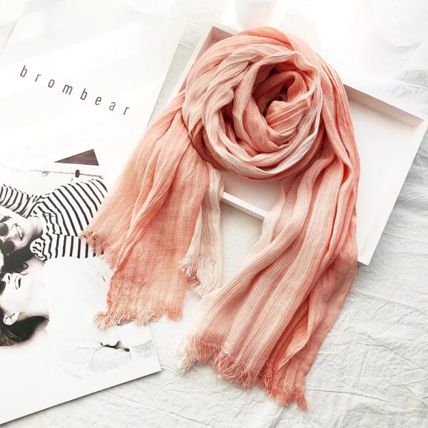 Striped Cotton Linen Scarf