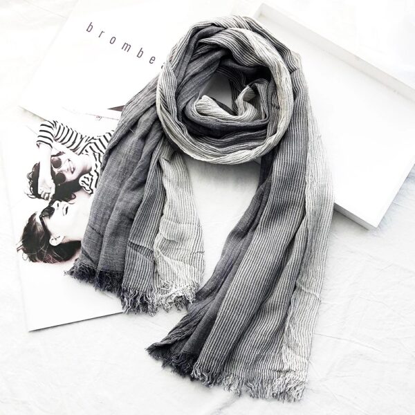 Striped Cotton Linen Scarf