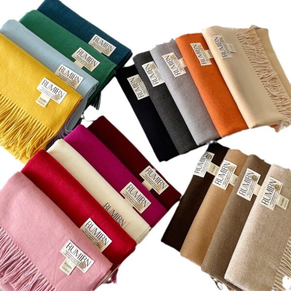 Custom Pure Color Premium Faux Cashmere Scarf