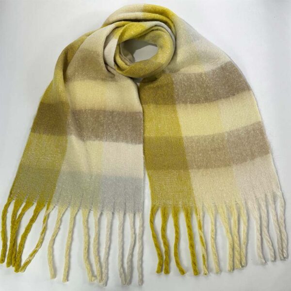 Rainbow Plaid Thickened Warm Scarf