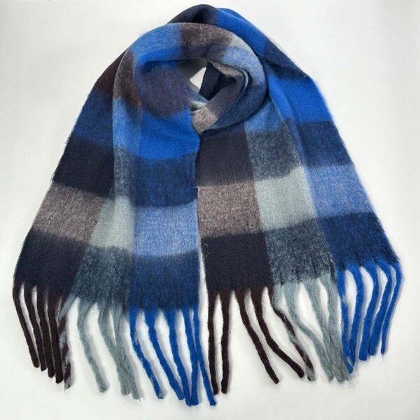 Rainbow Plaid Thickened Warm Scarf