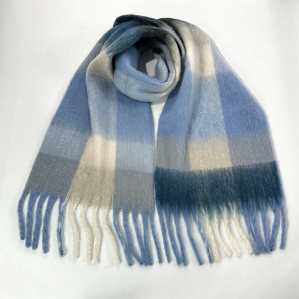 Rainbow Plaid Thickened Warm Scarf