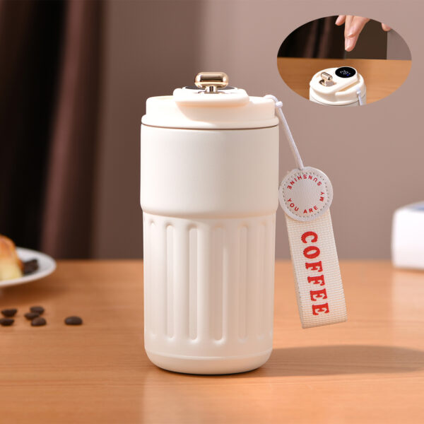 Explosive Coffee Smart Temperature Measurement Stainless Steel Insulated Tumbler with Carrying Strap