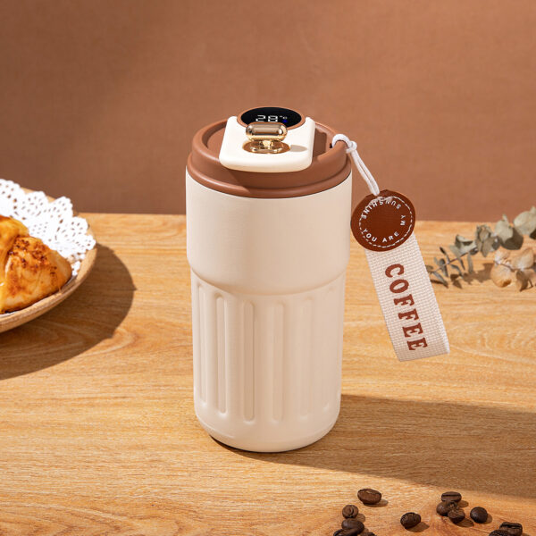 Explosive Coffee Smart Temperature Measurement Stainless Steel Insulated Tumbler with Carrying Strap