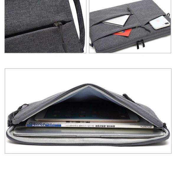 Oxford Fabric Multi-Pocket Fleece Laptop Sleeve