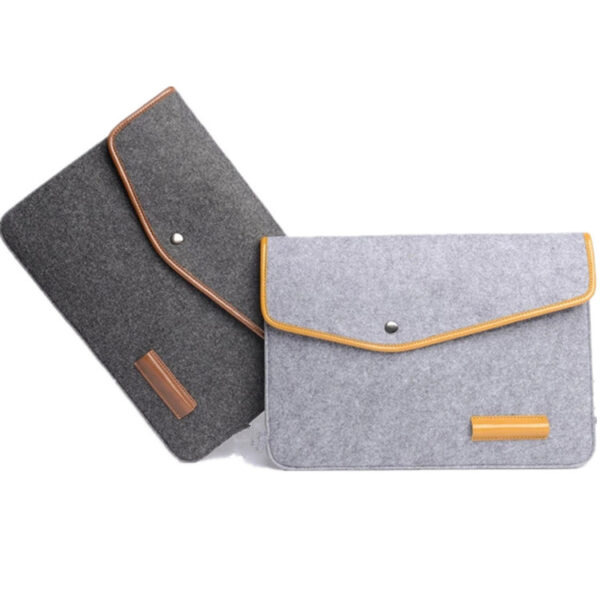 Felt Fabric Lock Button Laptop Sleeve