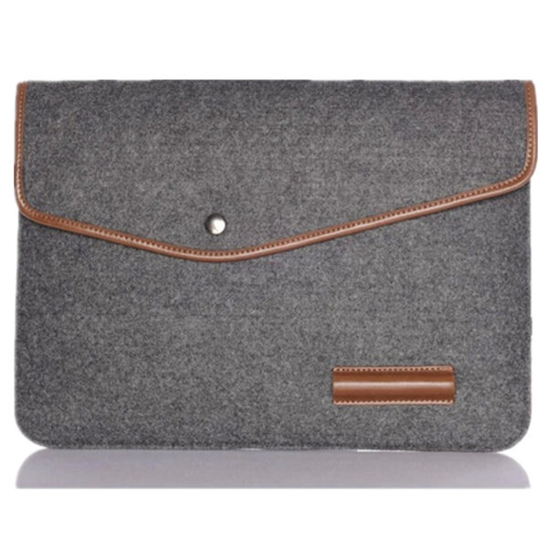 Felt Fabric Lock Button Laptop Sleeve