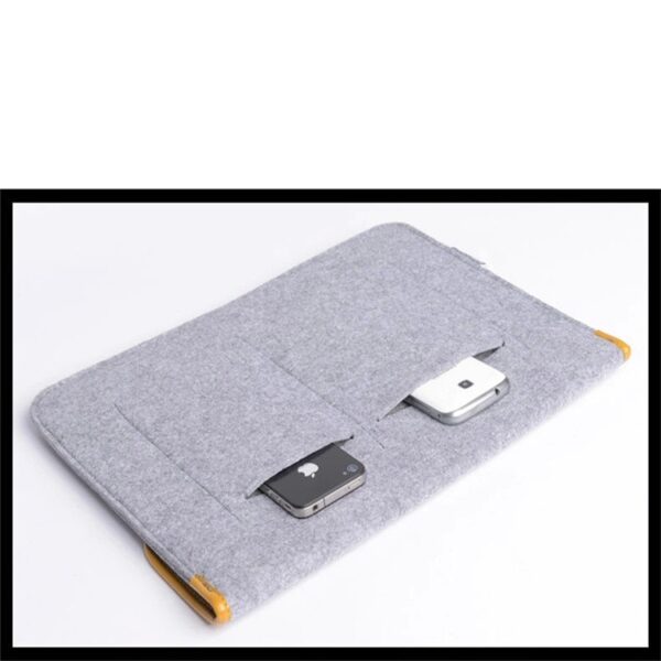 Felt Fabric Lock Button Laptop Sleeve