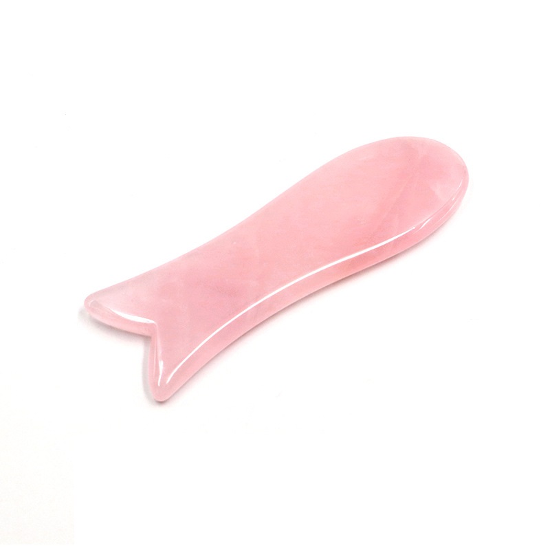 Pink Crystal Jade Fish-Shaped Gua Sha Board