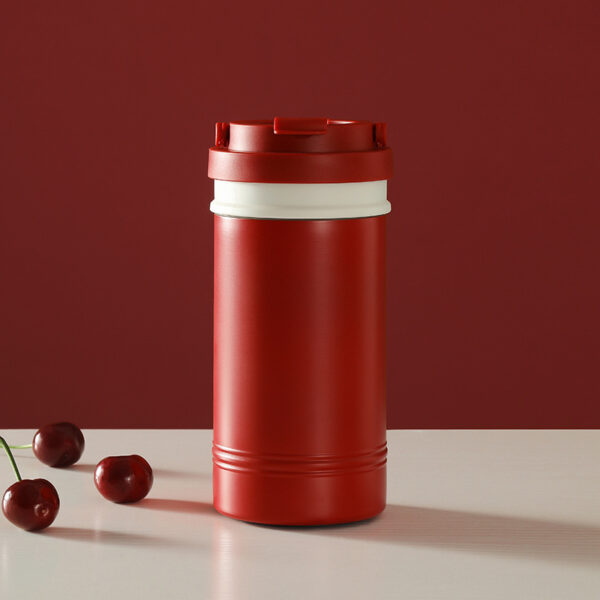 Non-Tip Insulated Cup With Built-In Tea Strainer