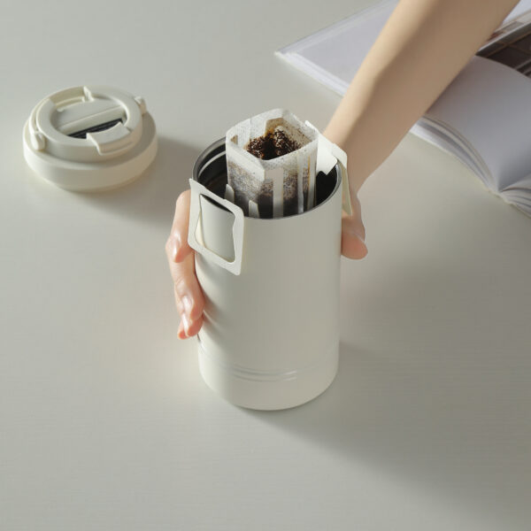 Non-Tip Insulated Cup With Built-In Tea Strainer