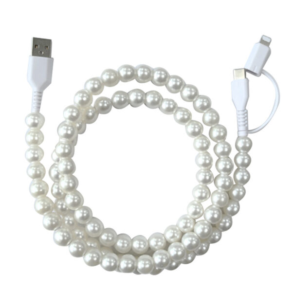 Pearl Beaded 2-in-1 Charging Cable