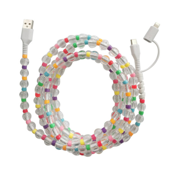 Transparent Beaded 2-in-1 Charging Cable