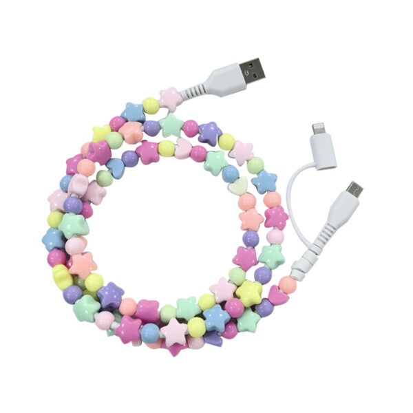 Customizable Dual-Port Beaded Charging Cable