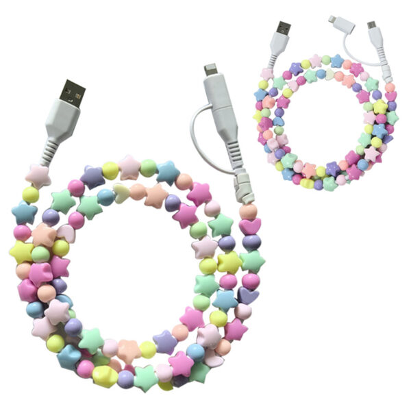 Customizable Dual-Port Beaded Charging Cable