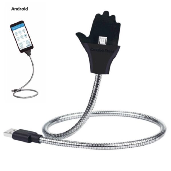 Palm-Shaped Charging Cable Stand with Micro-USB Port