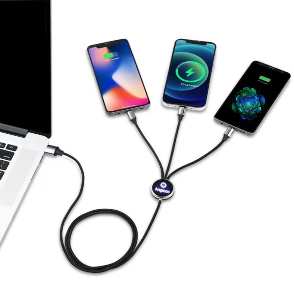 Light-up Logo 3-in-1 Retractable Charging Cable