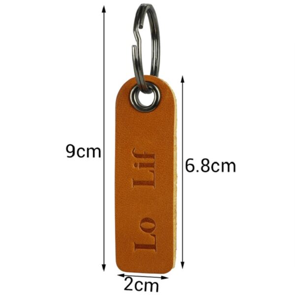 Vegetable-Tanned Leather Keychain with Logo Embossing