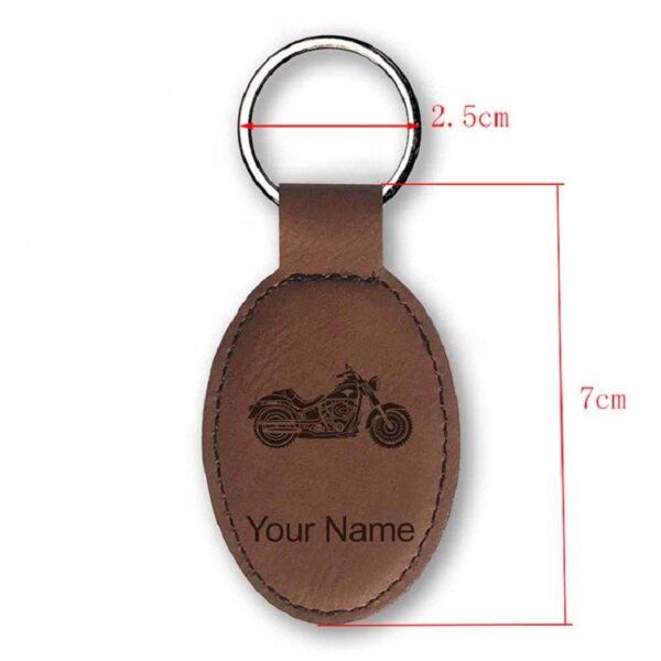 Elegant Oval Leather Keychain with Custom Logo