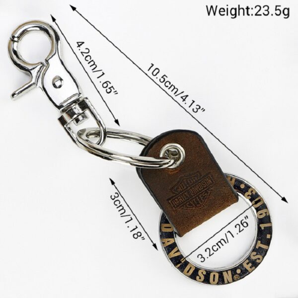 Premium Leather Keychain with Metal Key Ring