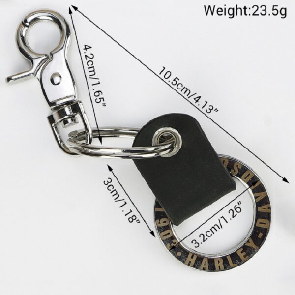 Premium Leather Keychain with Metal Key Ring