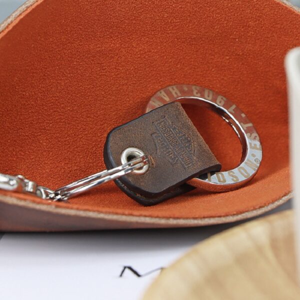 Premium Leather Keychain with Metal Key Ring