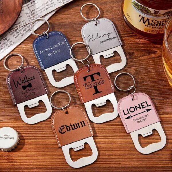 Leather Bottle Opener Keychain