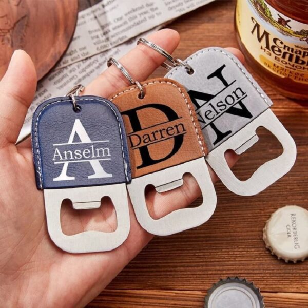 Leather Bottle Opener Keychain