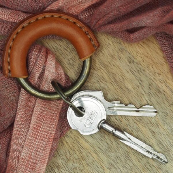 Customizable Leather Keyring with Logo Embossing