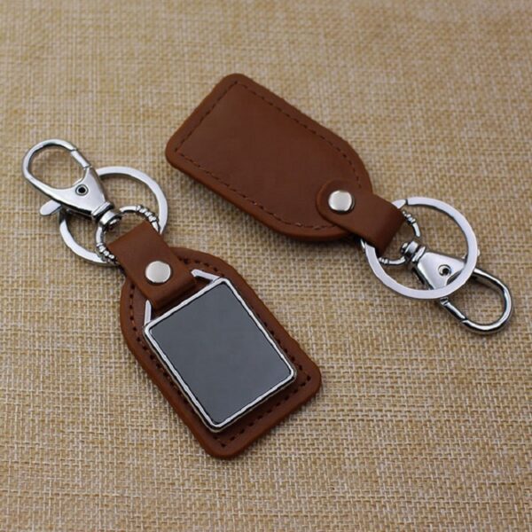 Leather Keychain with Photo Holder