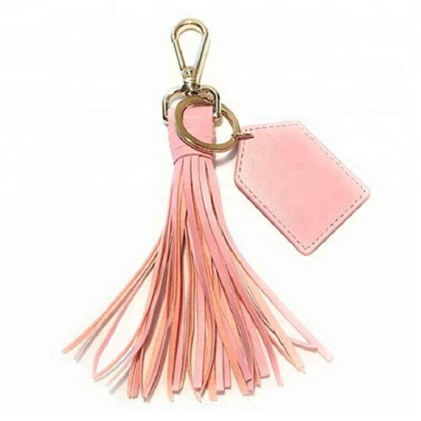 Leather Tassel Keychain with Custom Logo