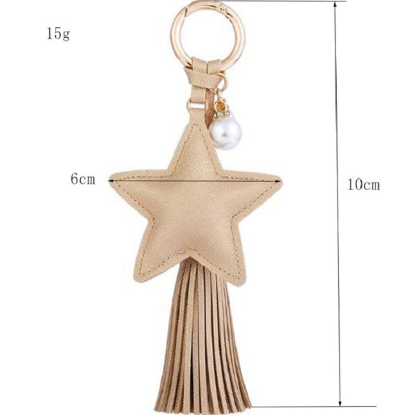 Leather Star Tassel Keychain with Custom Logo