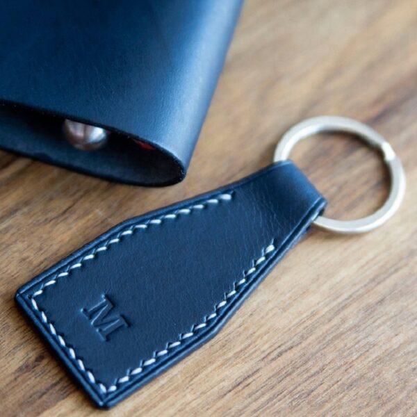 Bottle-Shaped Leather Keychain with Custom Logo