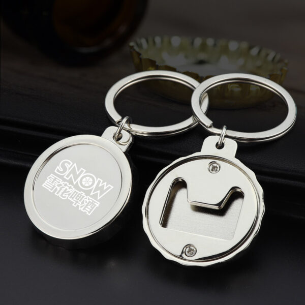 Bottle Cap-Shaped Bottle Opener Keychain