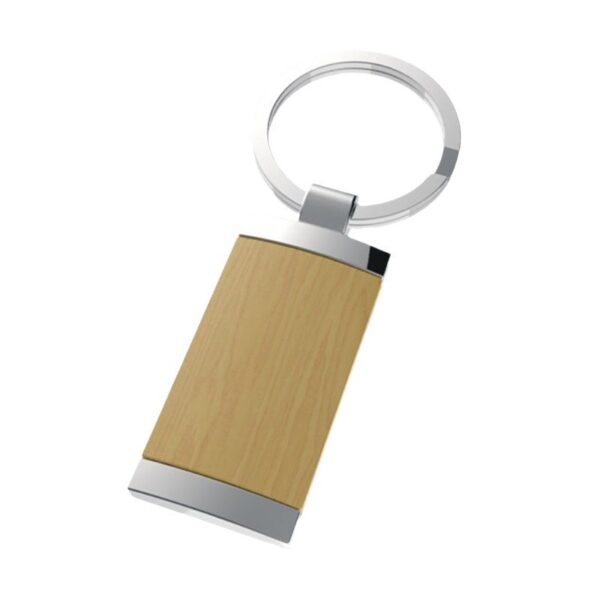 Customizable Rectangular Wooden Keychain